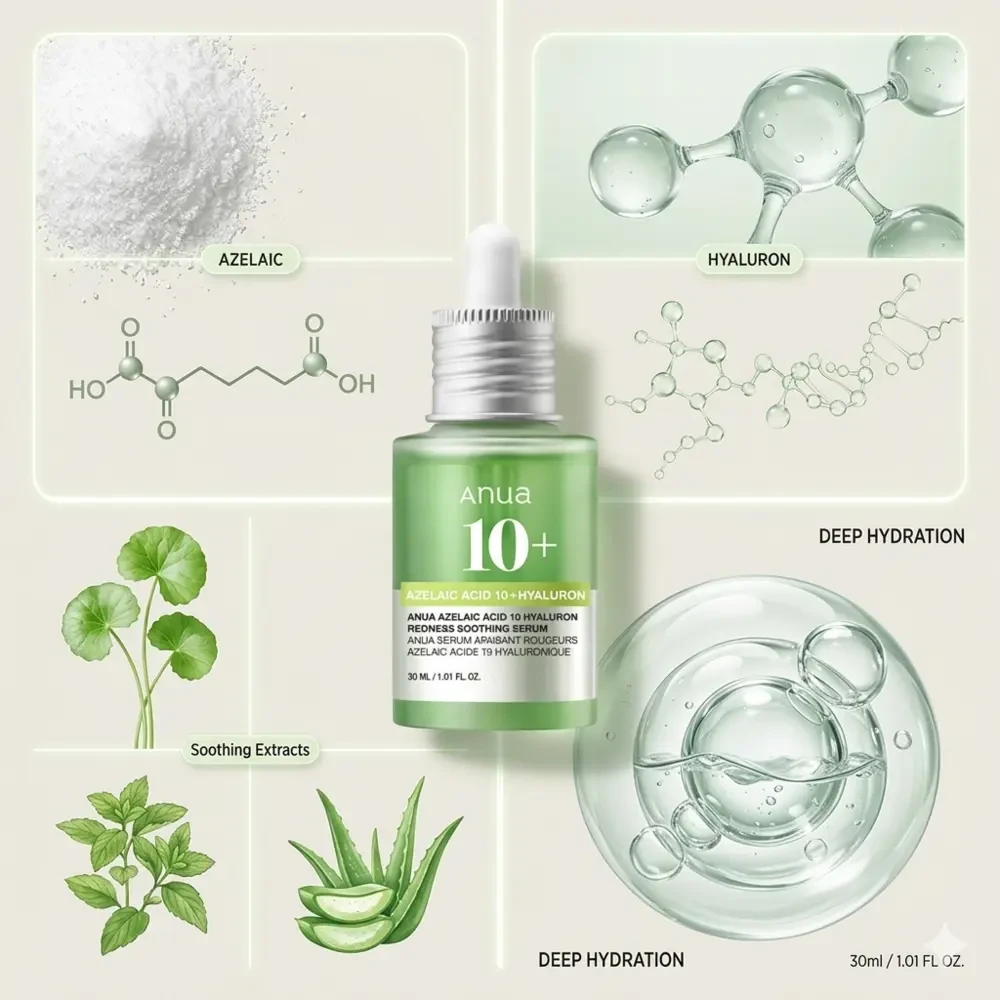 ANUA Azelaic Acid 10 Hyaluron Redness Soothing Serum 30ml for redness care
