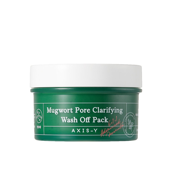 Axis-Y Mugwort Pore Clarifying Wash-Off Pack 100ml deep cleansing clay mask for oily and sensitive skin