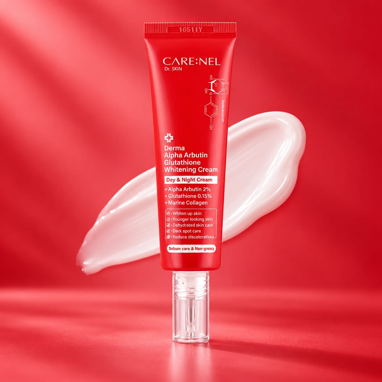 CARE:NEL Derma Alpha Arbutin Glutathione Whitening Cream 45ml jar
