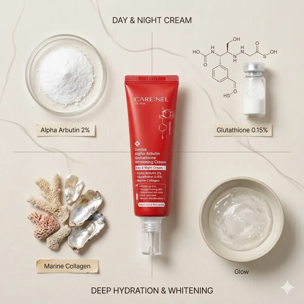 CARE:NEL Derma Alpha Arbutin Glutathione Whitening Cream 45ml jar