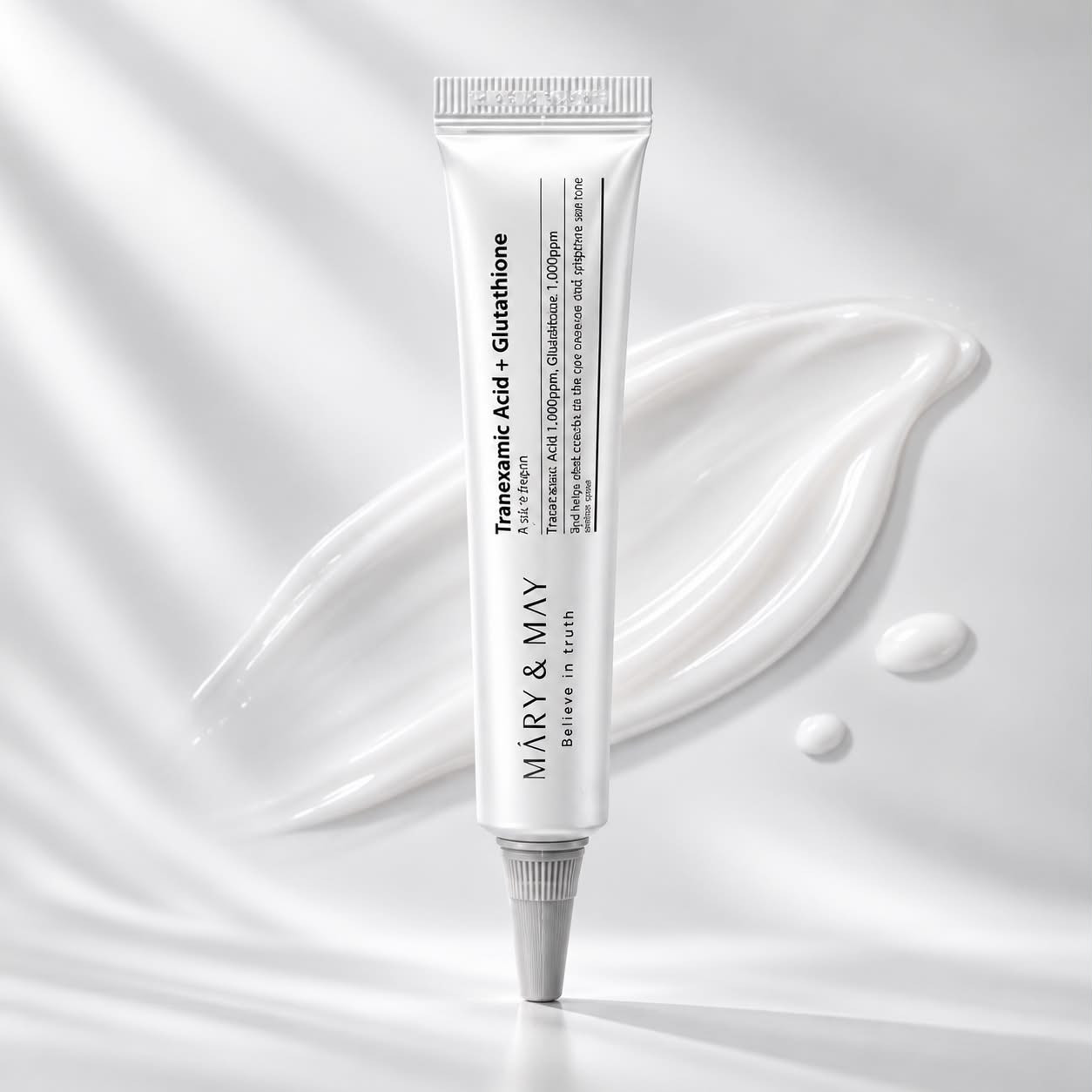 MARY & MAY Tranexamic Acid + Glutathione Eye Cream 12ml for brightening and hydrating under-eye skin