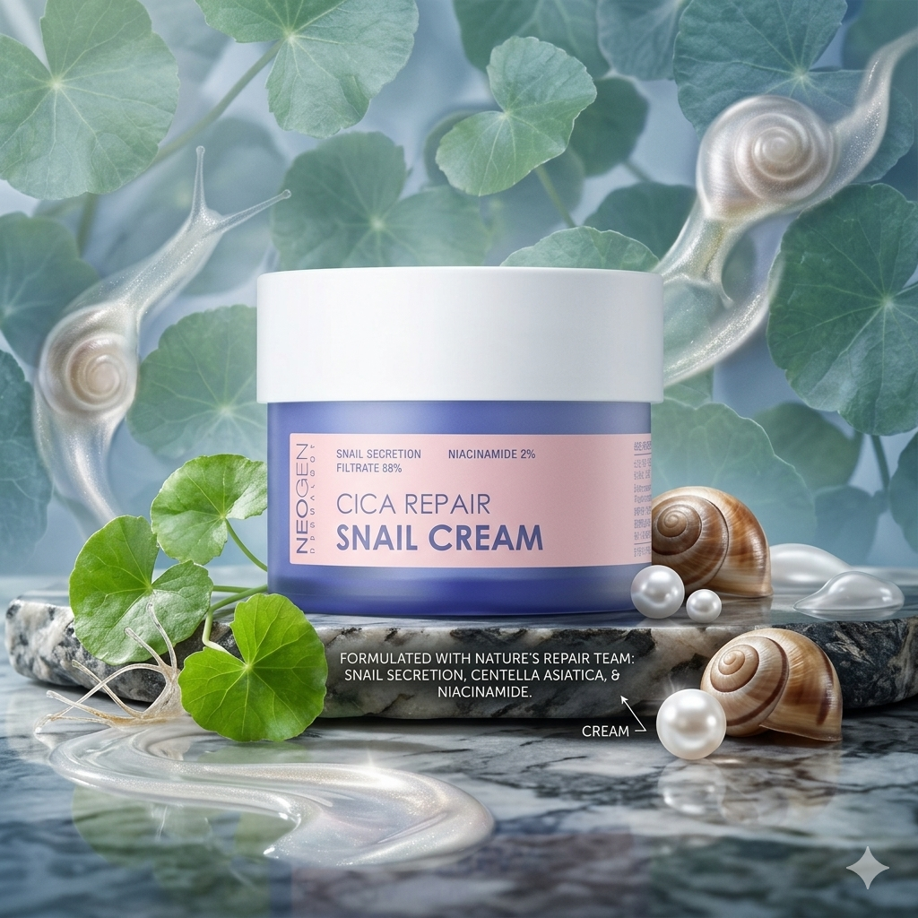 Neogen Dermalogy CICA Repair Snail Cream 50ml – Soothing Hydrating Moisturizer