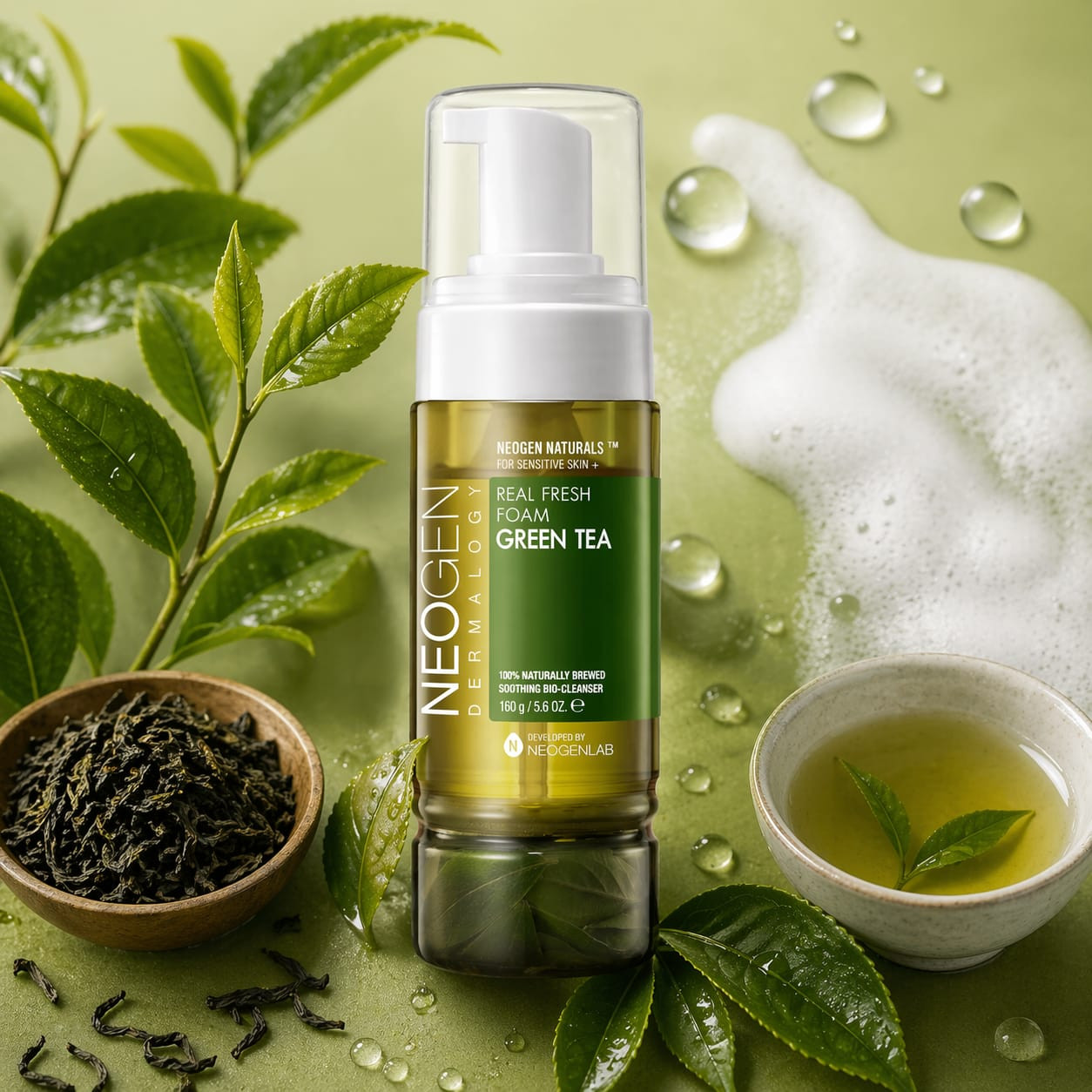 Neogen Dermalogy Real Fresh Foam Green Tea 160ml – Gentle Foaming Cleanser