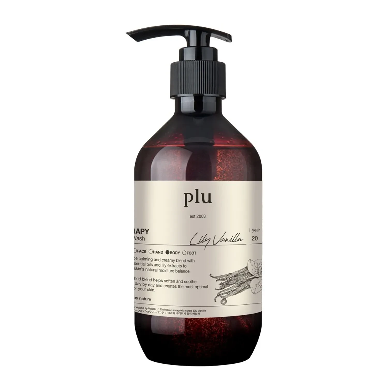 PLU Therapy Body Wash Lily Vanilla 500g